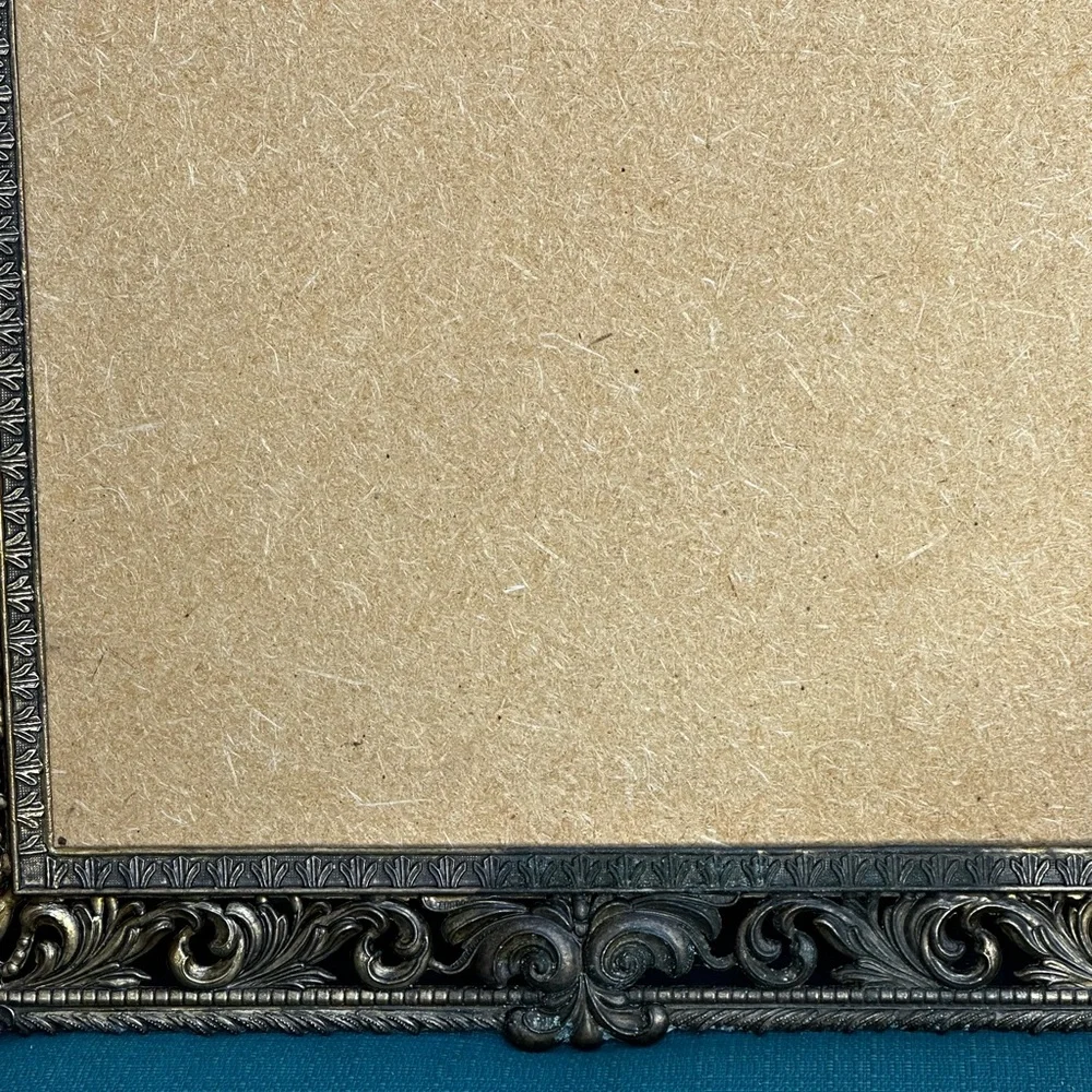 Antique brass Ornate Frame huge scroll work made Italy Picture Frame Red Velvet
